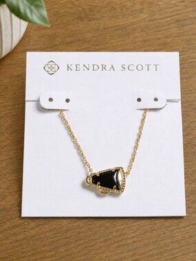 Kendra Scott Cheer Pendant Necklace Black Agate